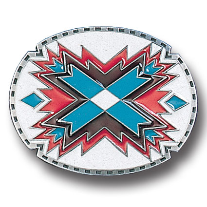 Belt Buckle - Southwestern Oval White
